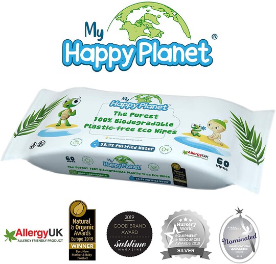 My Happy Planet 100% Biodegradable Plastic-free Eco Wipes image number 4